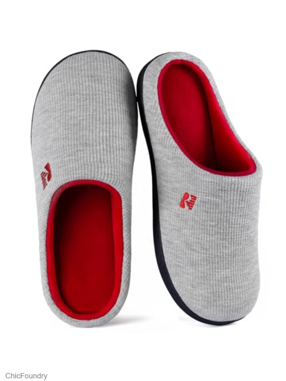 Women's Memory Foam Waffle Knit Slip-On Slippers Anti-Skid Machine Washable